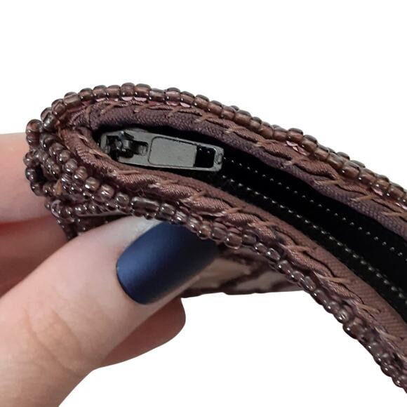 Mad Bags Mad Designs Sea Shell Beaded Clutch Coin Purse Mother of Pearl Pouch - Picture 4 of 7